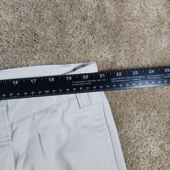 Vintage Eddie Bauer Ruston Fit Mens Dress Pants 42x32 Beige Cotton Pleated #44 - Picture 8 of 10